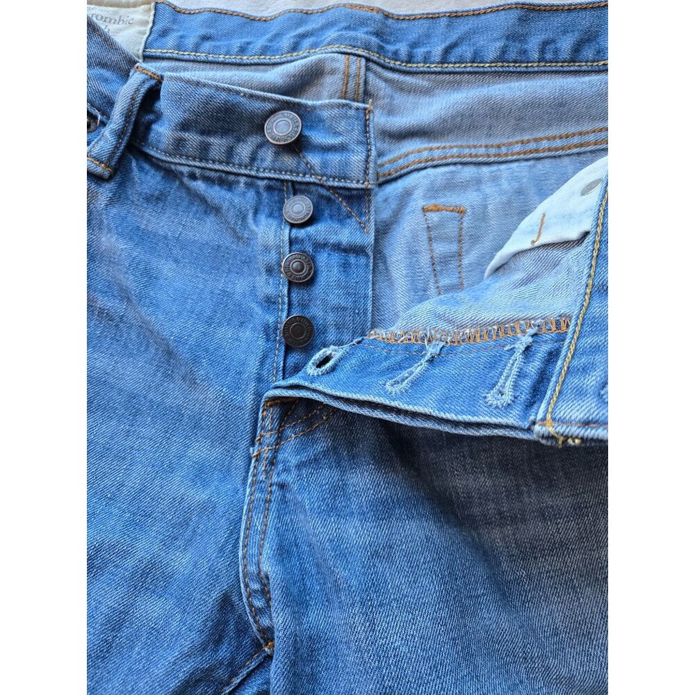 Abercrombie & Fitch Mens 36x32 The A&F Skinny Jeans Light-Wash Denim But… - Picture 6 of 13